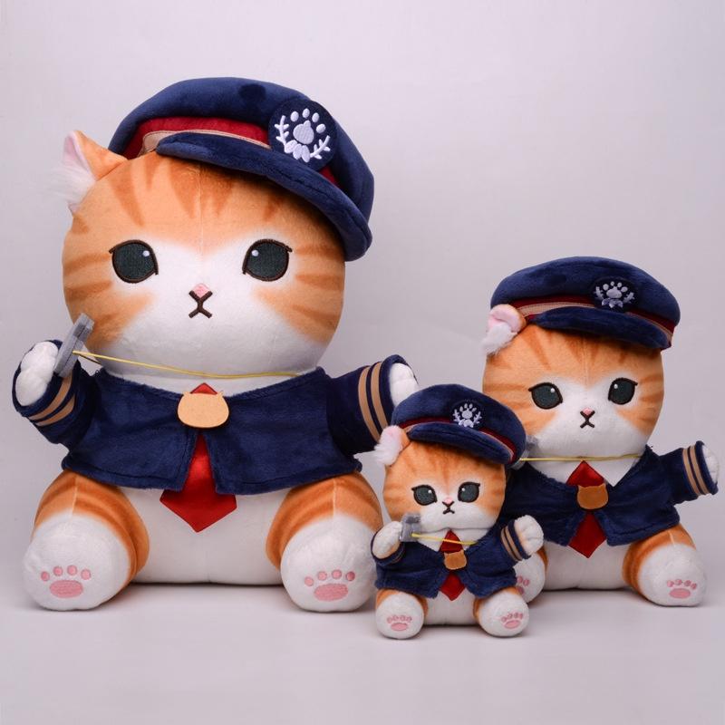 Cute Japanese Style Cat Conductor Plush Toy For Sleeping, Hugging, Decoration And Gifts 13in, 8in, Pendant