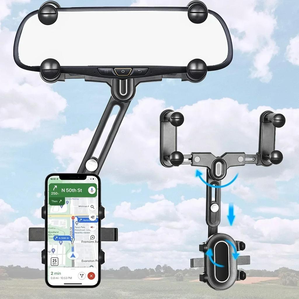 360° Car Phone Holder For Car Phone And GPS Mount Support Rotating Adjustable Telescopic Phone Holder Support Tools