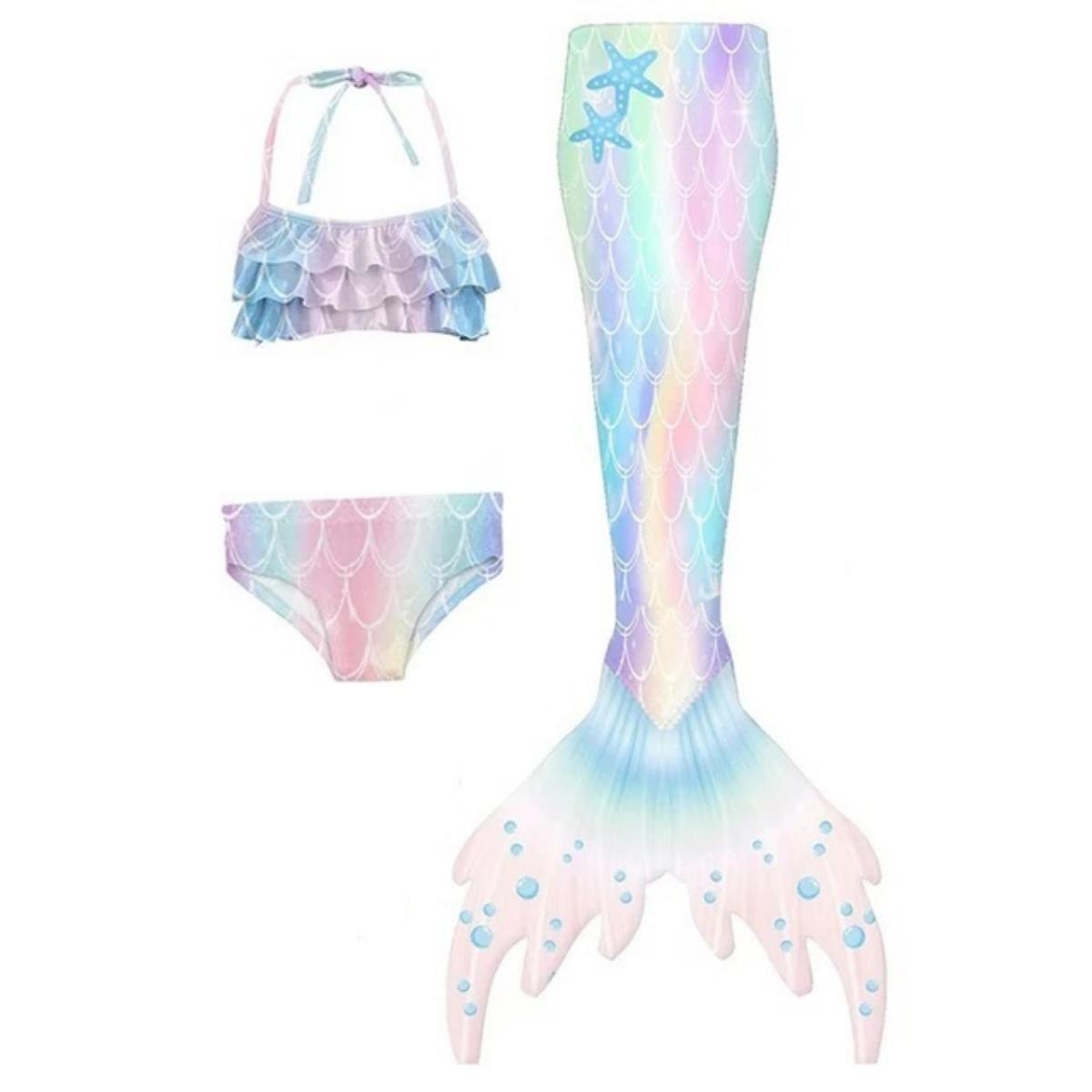 

2024 Новый купальник с хвостом русалки для девочек, детское летнее платье русалки, костюм для бассейна для девочек, карнавальный костюм Русалочки, подарки 120(6-7T)