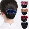 Updo Styling Tool Flower Hair Net with Spring Clip Net Pocket Headdress  For Work Use