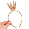 Shimmering Sequined Crown Headband Glittering Gold Hairhoop Accessory for Girls and Women Birthday Christmas Party Props