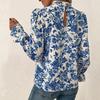 Lässige Bluse mit Spitzenbesatz, Arbeitskleidung, bequem, schönes weibliches Büro-Damenhemd, bedrucktes Top, Streetwear