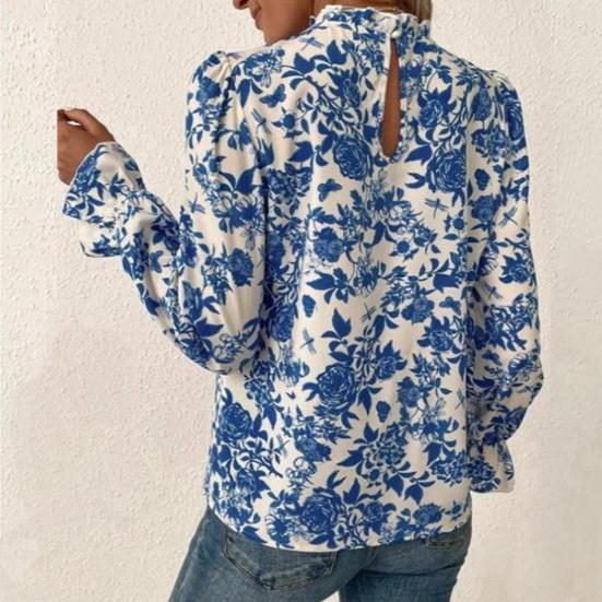 Lässige Bluse mit Spitzenbesatz, Arbeitskleidung, bequem, schönes weibliches Büro-Damenhemd, bedrucktes Top, Streetwear
