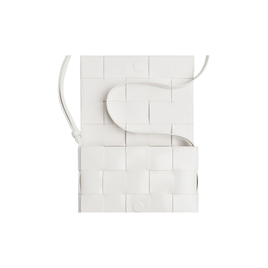 Bottega Veneta Cassette Pillow Bag Fashion Solid Color Minimalist 15 Grid Woven Check Lambskin Shoulder Crossbody Bag Women bags White 578004VMAY19005