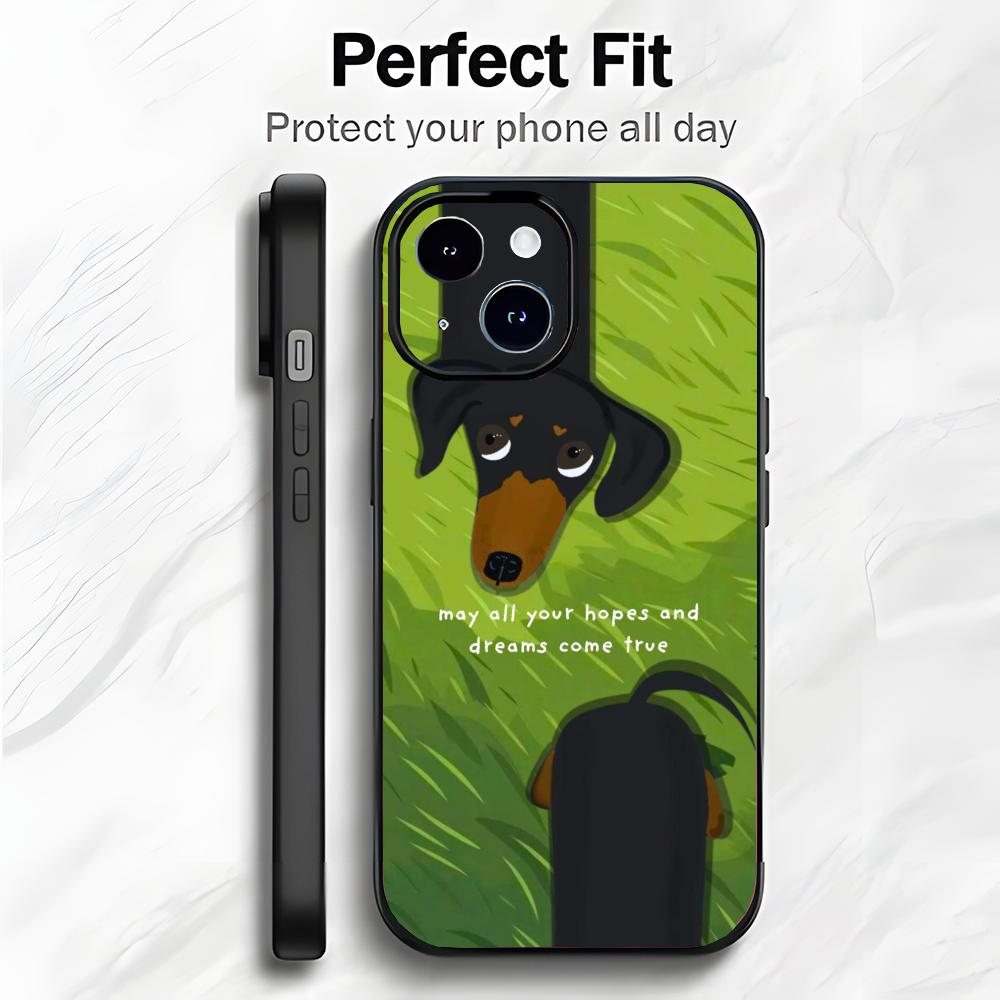 Cute Long Dog D-Dachshund Phone Case Phone Case Soft Packaging Lightweight For iPhone17 16 15 14 13ProMax