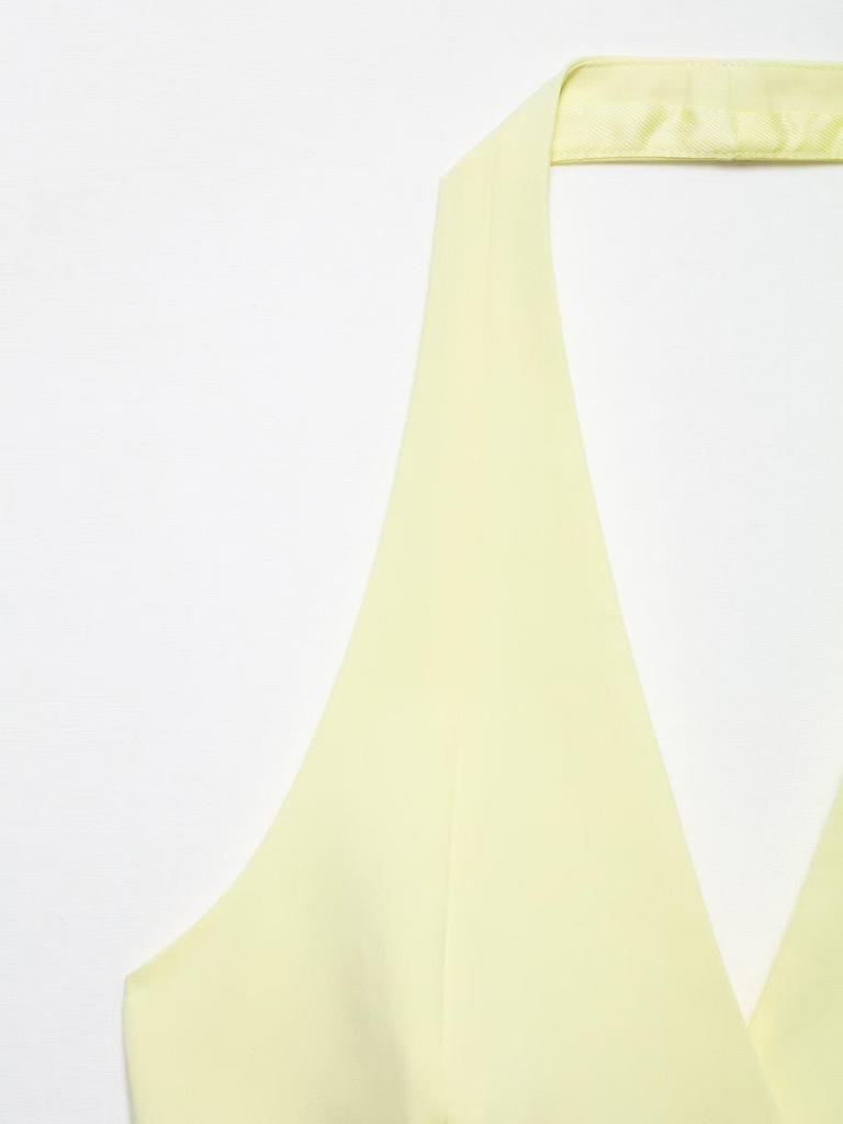 Spring 2025 European & American Women's Halter Neck Vest Top + Pants Set