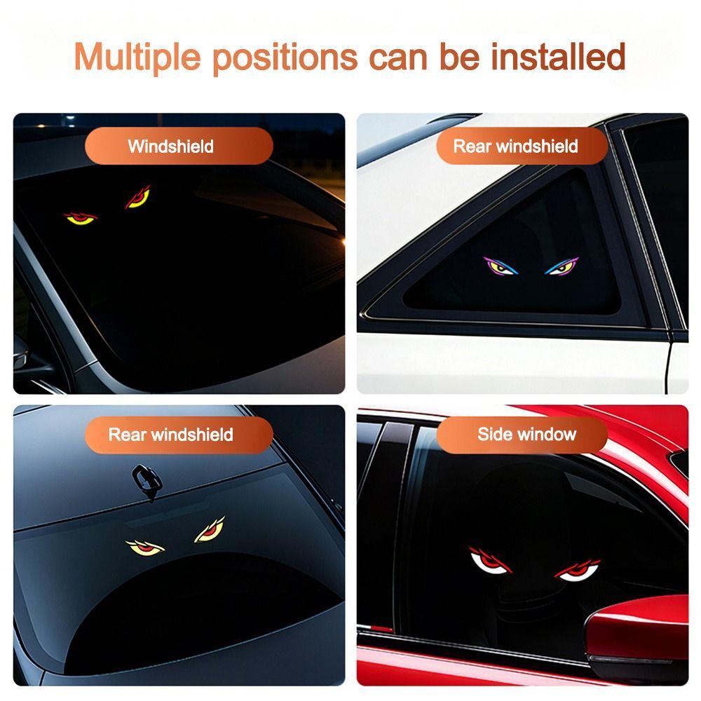 Wireless Solar Devil Eyes Car LED Warning Light Suction Cup LED Car Light Car Atmosphere Light