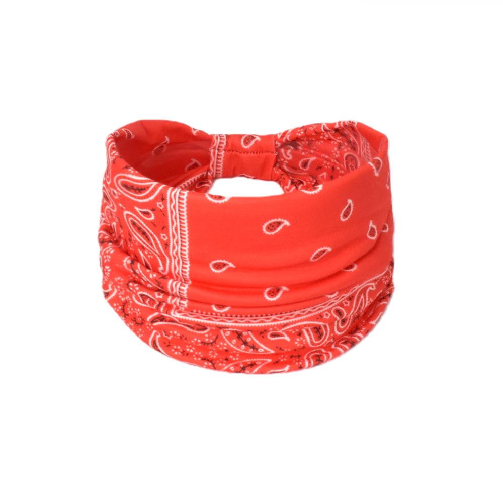 Women's Paisley Sport Yoga Headband - Sweat-Absorbing, Elastic Cotton, Bohemian Style