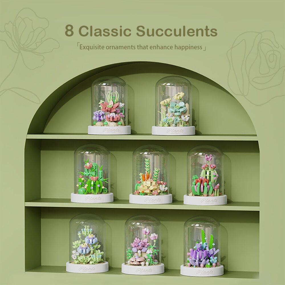 MOC Flower Display Box Micro Building Block MOC Mini Flower Mini Diamond Model Brick Toy for Children Desk Decoration