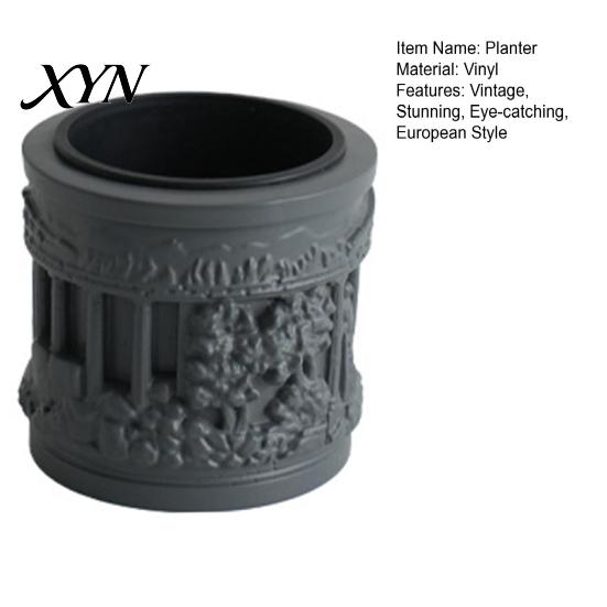 Removable Inner Basin Pot Mini Roman Column Planter, Vintage Embossed Flower Pot, Small Greek Split Tank Planter Pillar Shaped Plant Container