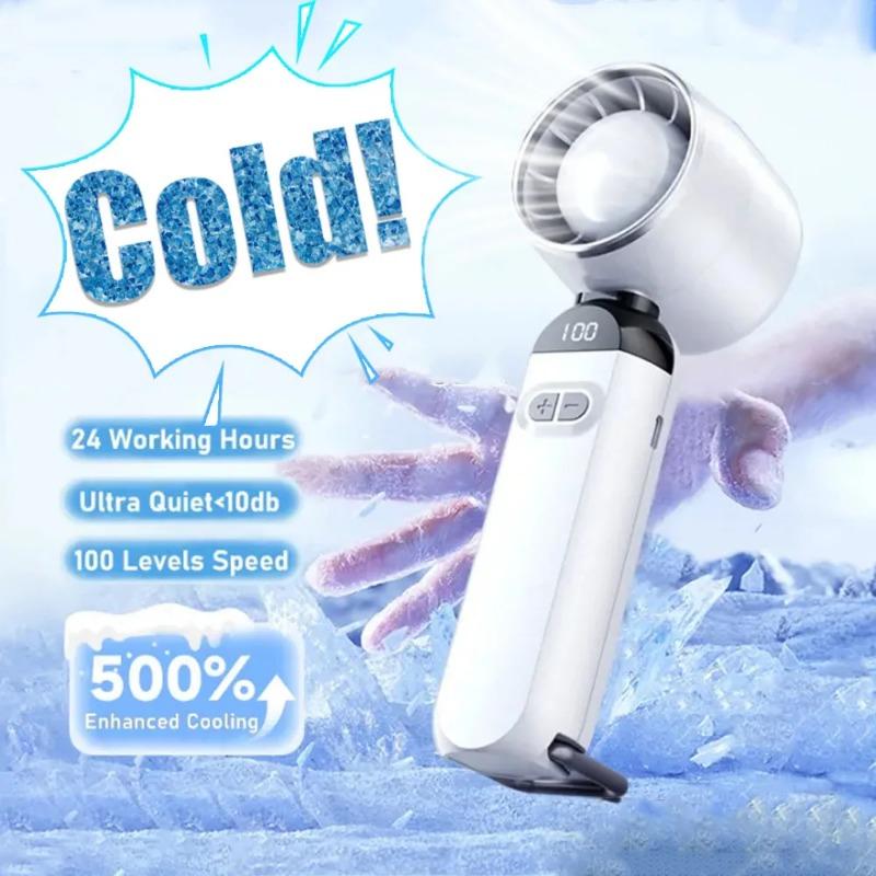 Portable Fan Handheld Fans 3 IN 1 Hand Fan with Air Turbo Tech Cooling Fan for Women Men Camping Travel Summer Outdoor