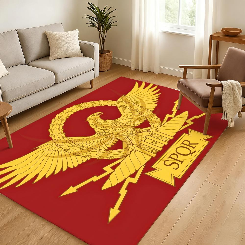 Gold Imperial Eagle Rome SPQR Floor Mat Soft Thickened Absorbent Non-Slip Bedroom Living Room Door Mat Home Decor Flannel Rugs