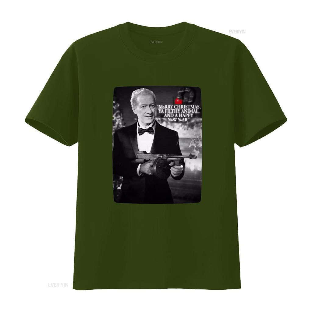 Home Alone Merry Christmas You Filthy Animal Happy New Year T Shirt 9910 Vintage Washed Homme Casual Stylish Designer Clothes