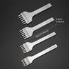 4pc/set Stainless Steel Rhombus Sewing & Punching Tool Set, DIY Stitching Chisel Set, Professional Leather Craftwork Punch Kit