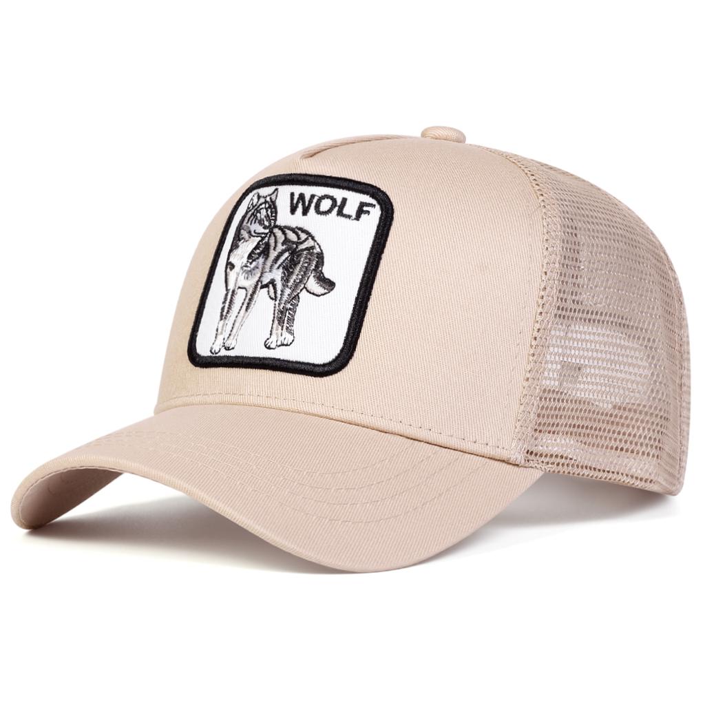 Frühling und Sommer Wolf Stickerei Sonnenschutz Hut Outdoor Atmungsaktive Baseball Cap Unisex Sport Hip Hop Caps Mesh Hüte