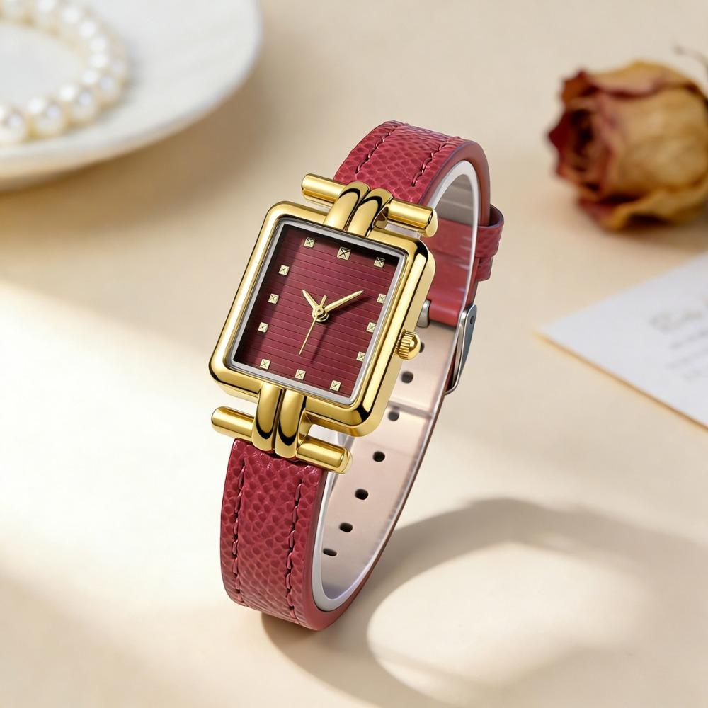 Adjustable Women Bracelet Watch Square Case Ladies Wrist Watch Vintage Quartz Wristwatch