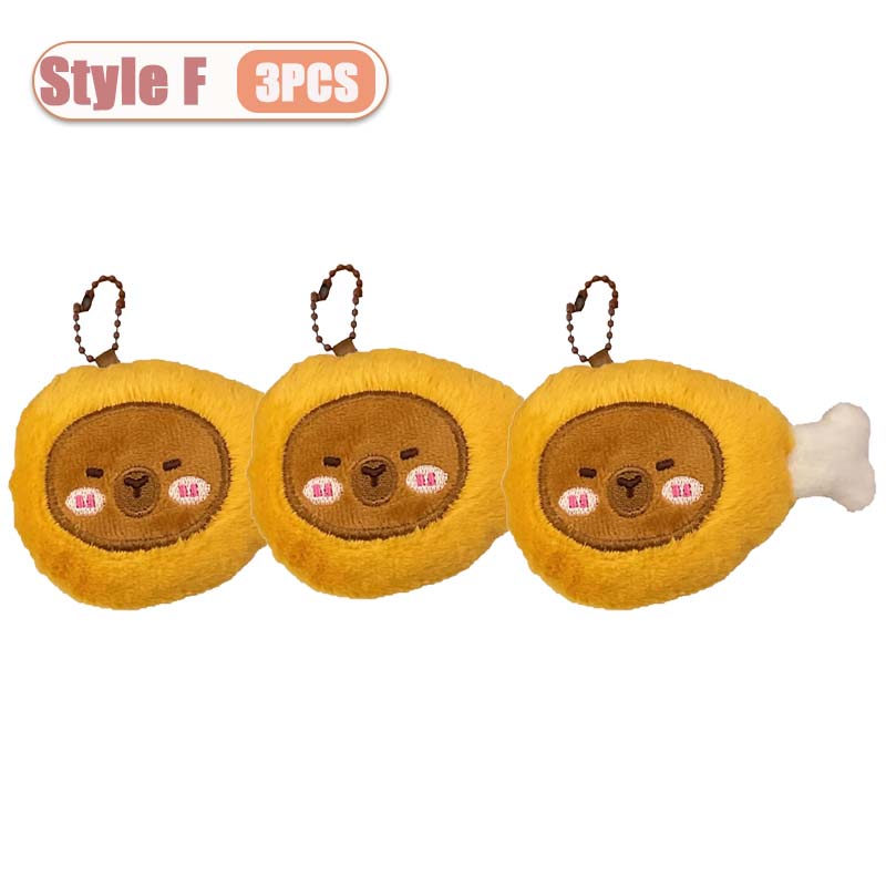 1-10PCS Creative Cartoon Food Plush Keychain Cute Plushie Doll Versatile Keyring Backpack Charm Pendant Decoration for Student