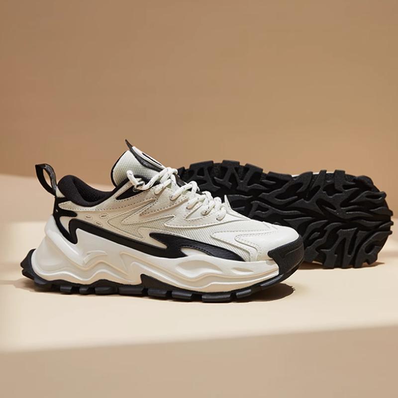 Anta Hot Retro Shock Absorbing Wear Resistant Low Top Dad Shoes Women Sneakers Black White 122148880R-2
