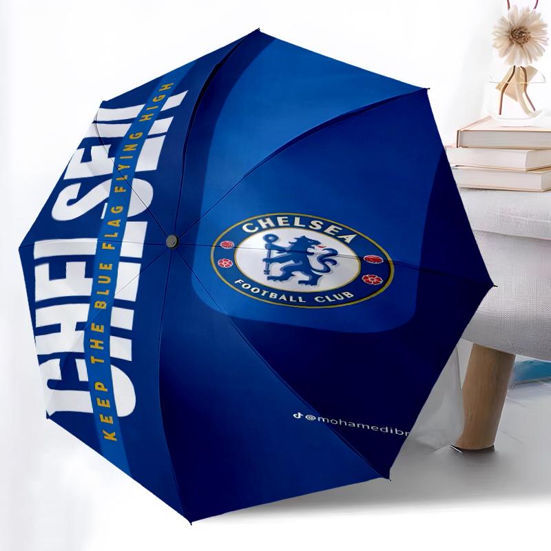 1pz Ombrello Automatico Robusto a 8 Stecche, Ombrello Manchester United Manchester City, Stampato Digitalmente, Ombrello Pieghevole per Uso Esterno in Movimento