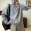 Unisex High Collar Lazy Style Hooded Knit Sweater