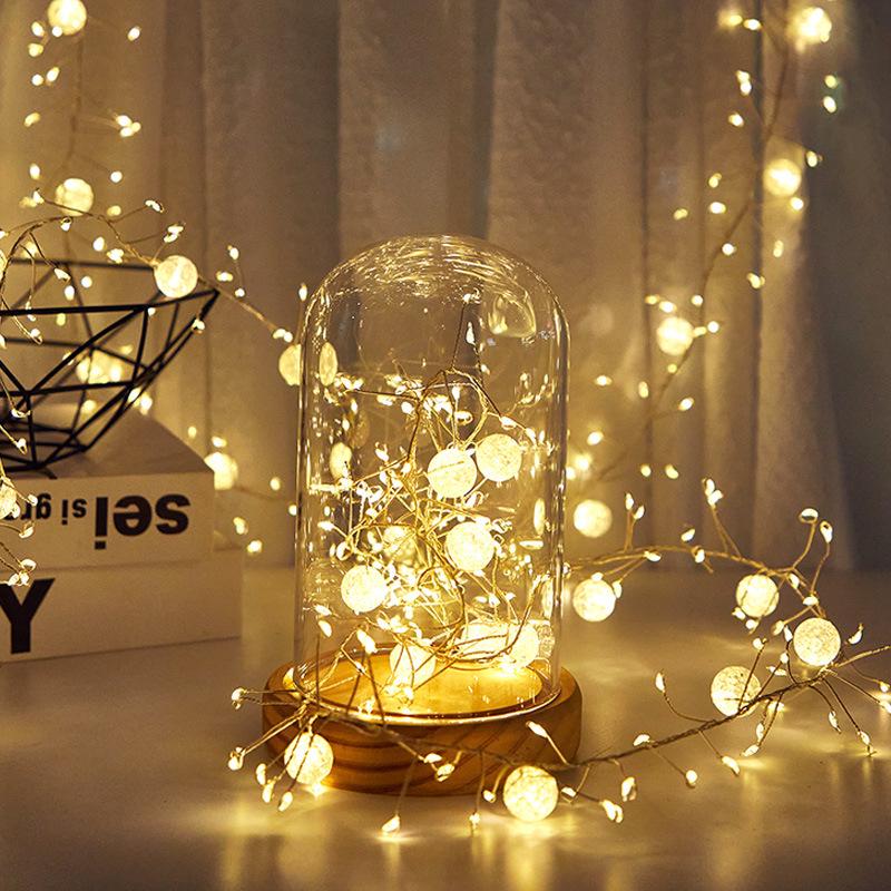 LED Waterproof Crackle Ball String Lights with Remote Control - Decorative Fairy Lights