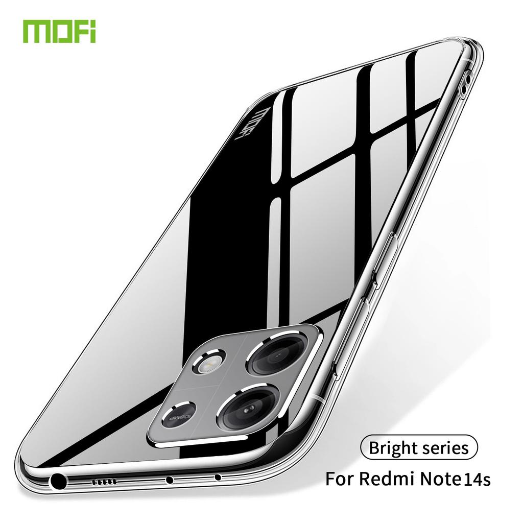 For Xiaomi Redmi Note 14S 4G Clear Phone Case MOFI Ultra-Thin TPU Phone Back Cover