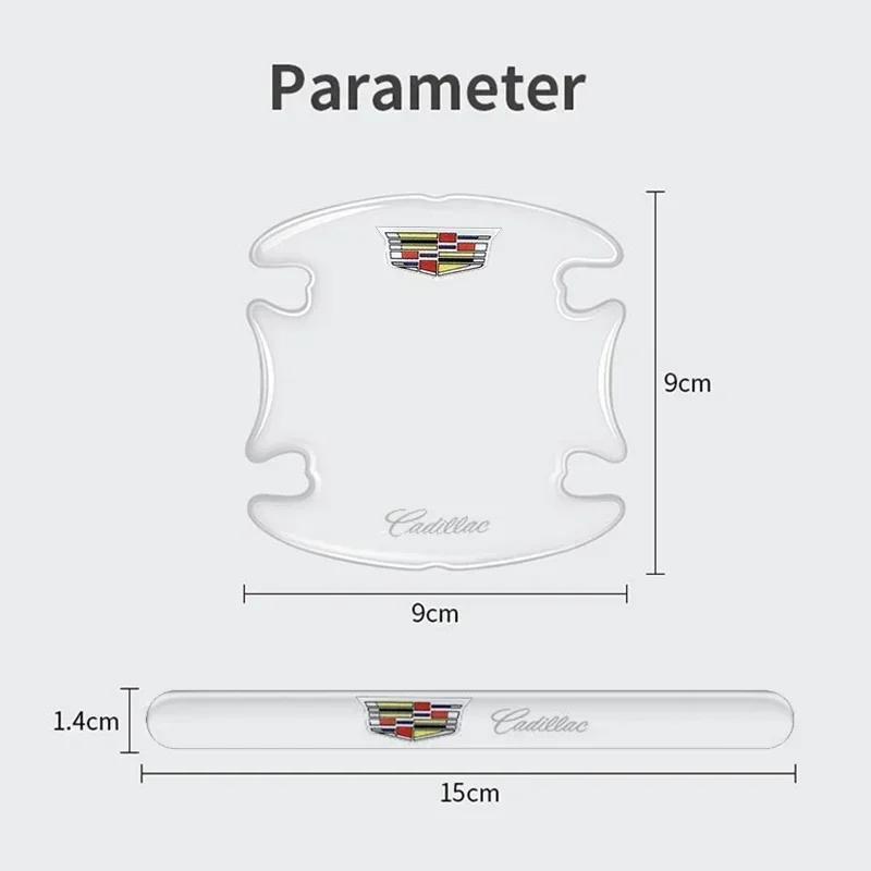 8pcs Car Door Handle Anti-Scratch Sticker Decal for Cadillac DTS ATS Tiburon CTS SRX Escalade BLS Deville XTS XT5 Seville Badge