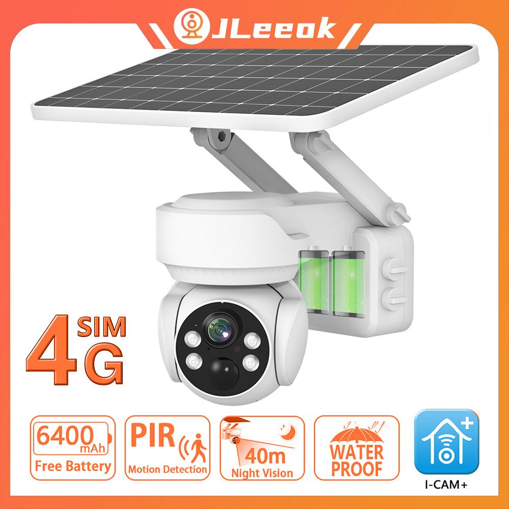 

Jleeok Outdoor 1080P 4G 4W Solar Wireless Battrery WIFI PIR Motion Detection Surveillence IP Camera 4X Zoom Color Night Vision PTZ Waterproof CCTV