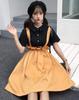 Summer Loose Solid Girly Dress [PIITE] Women's Dress, Cute, Fit, V-Neck, Color, Skirt, Sweet,
