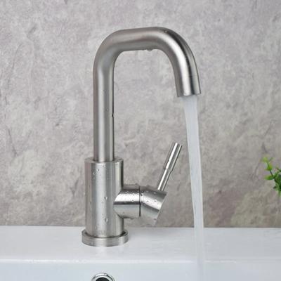 304 Stainless Steel Bathroom Basin Faucet Hot and Cold Wash Mixer Faucet 360 Rotating Sink Faucet Bathroom Single Handle Faucet