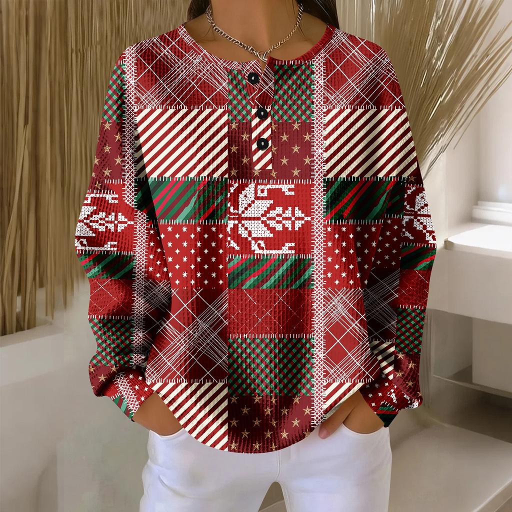 Women's Casual Shirts Long Sleeve Tops Button Up V Neck Loose Knit Fall Favorites For Women