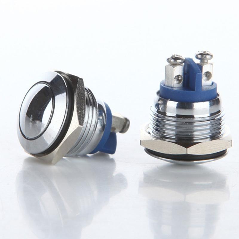 8 Stück 16mm Momentary Drucktaster Metallgehäuse Hochrund Schraubklemmen Wasserdichte Schalter Einfach zu bedienen