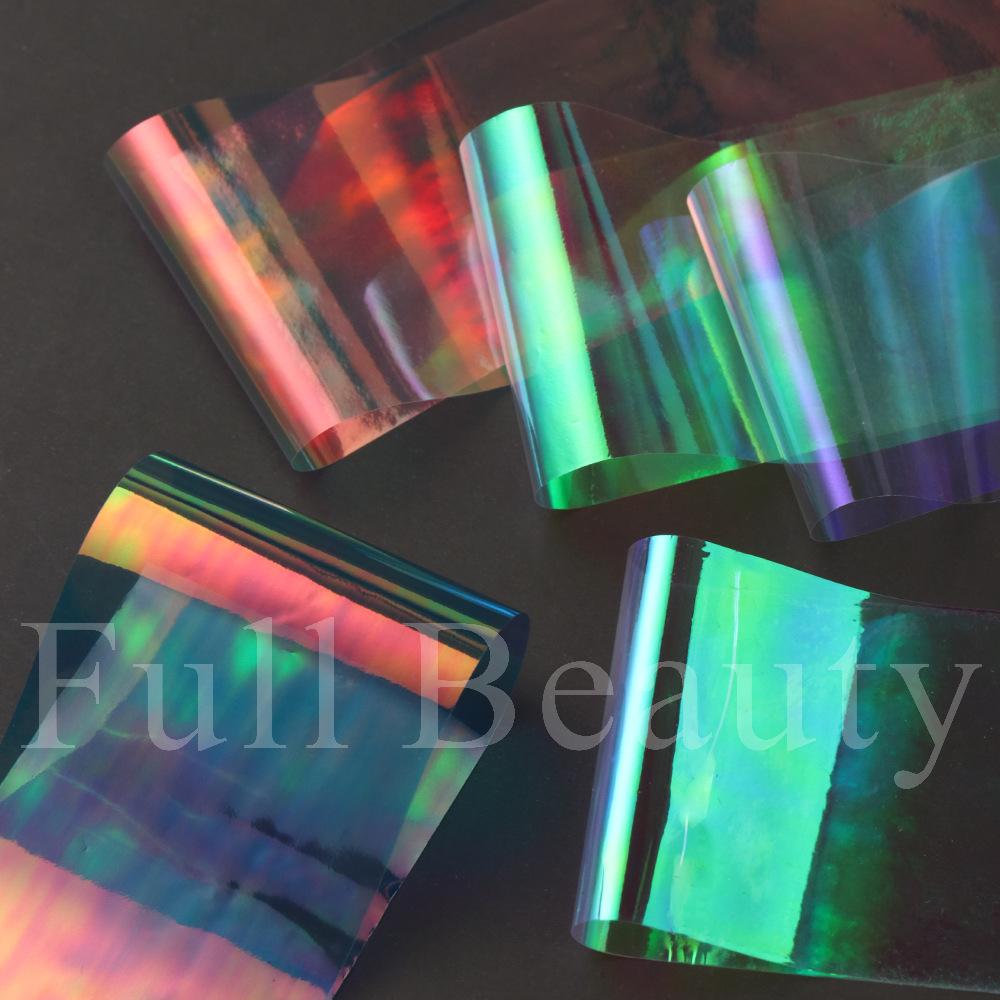 New 6-color boxed nail art cellophane aurora candy paper nail decoration