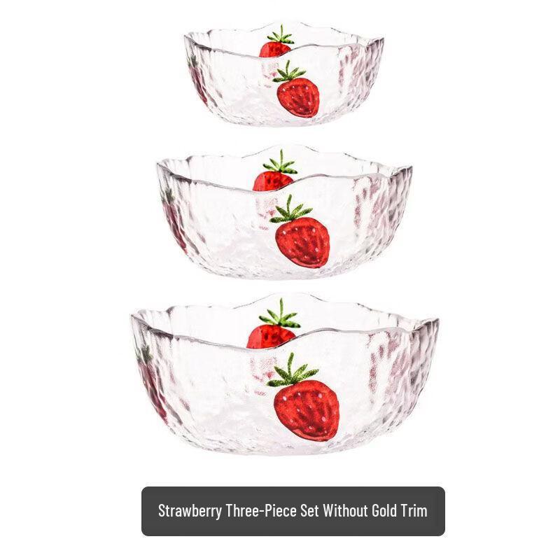 

ZISIZ Strawberry Glass Bowl 6-Piece Set