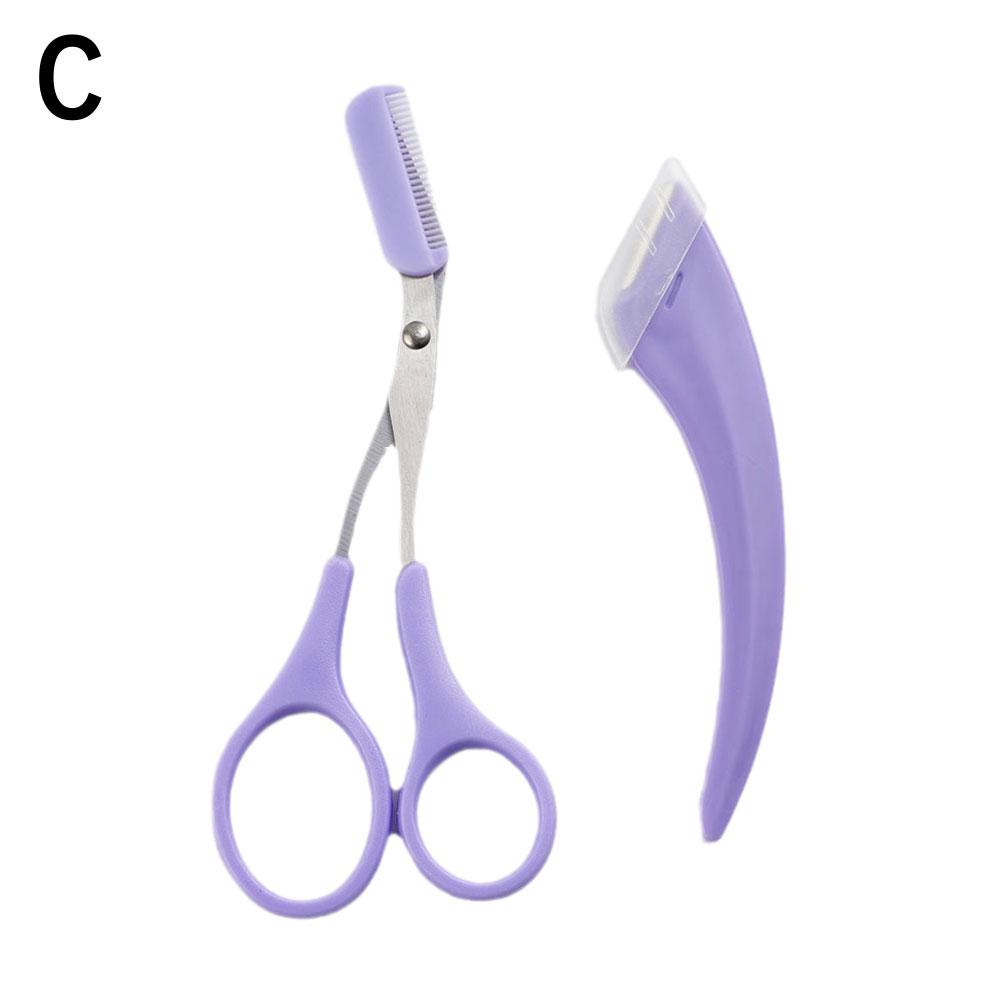 

Нож для стрижки бровей Crescent, расческа для бровей, микронож для выскабливания бровей, профессиональные инструменты для ухода за бровями