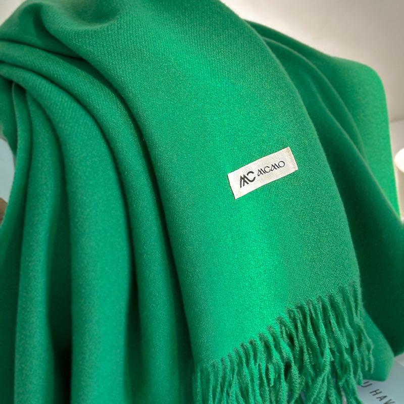 Cachecol Inverno Feminino Sólido 26 Cores Quente Espesso Caxemira Xale Moda Exterior Luxo Franjas Pashmina Envoltório Senhora Cachecóis à Prova de Vento