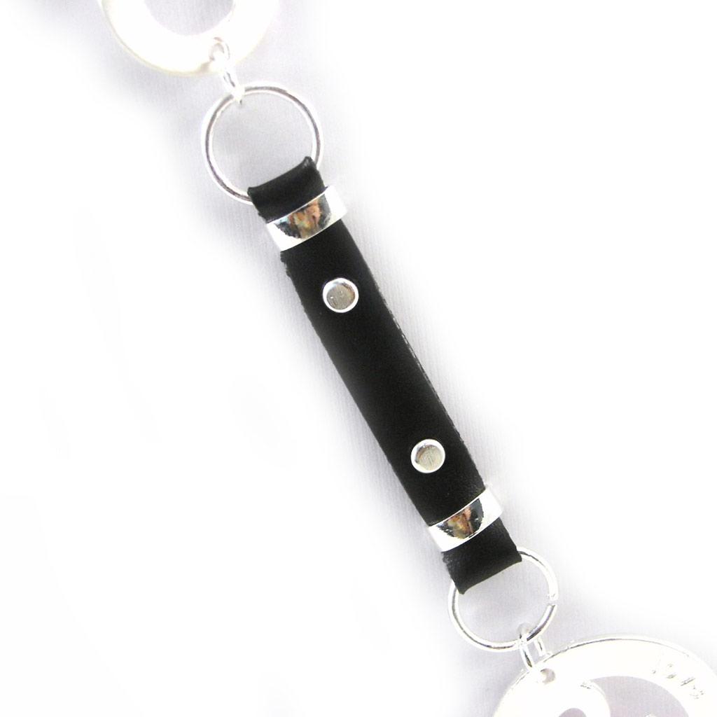 NOA [G5888] - Designer Long Necklace 'Peace' Brown White