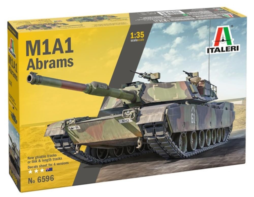 

Platz Italeri Scale American M1A1 Abrams Tank Plastic Model Kit IT6596 1/35 (Tank)