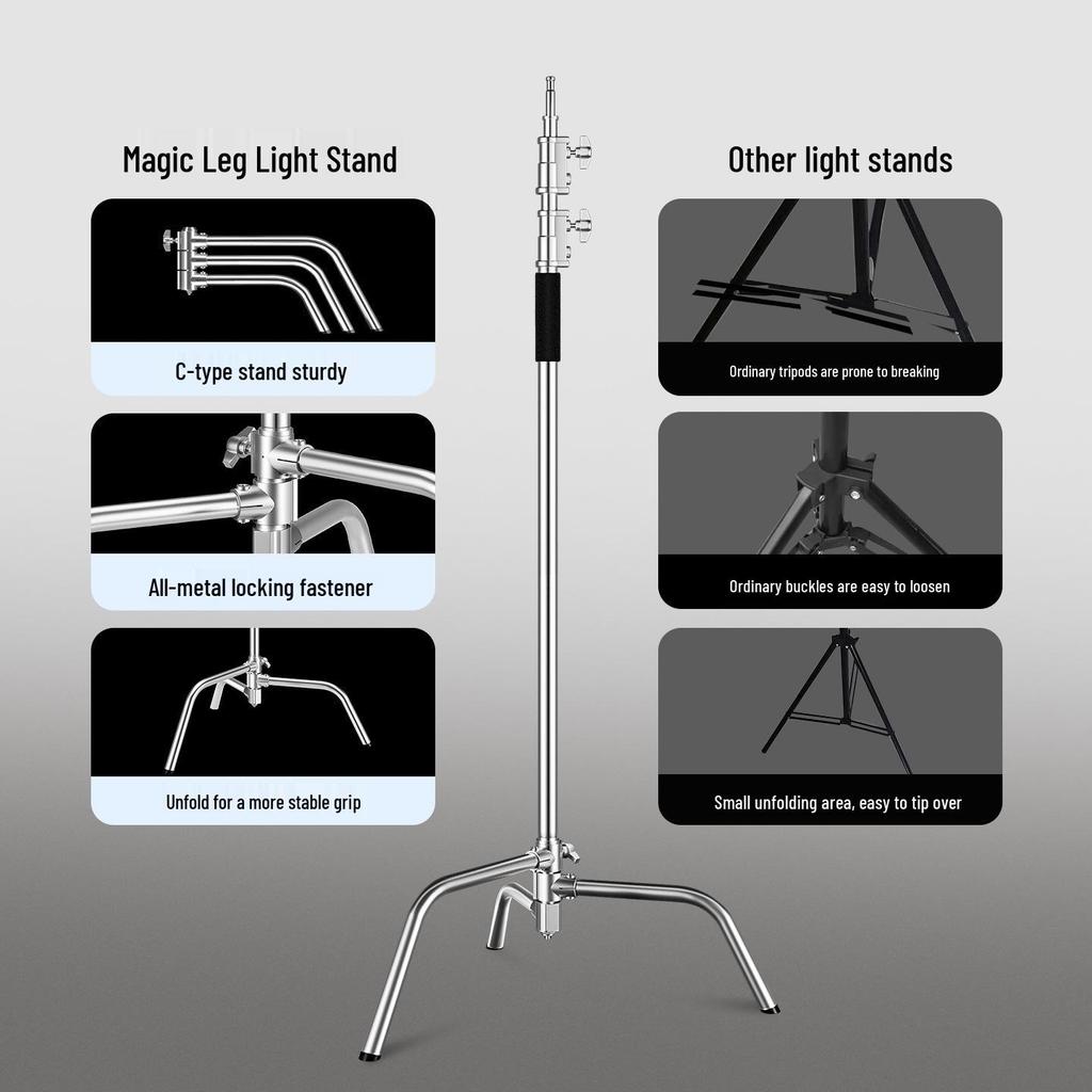 40-Inch Stainless Steel C-Stand Photography & Film Light Stand