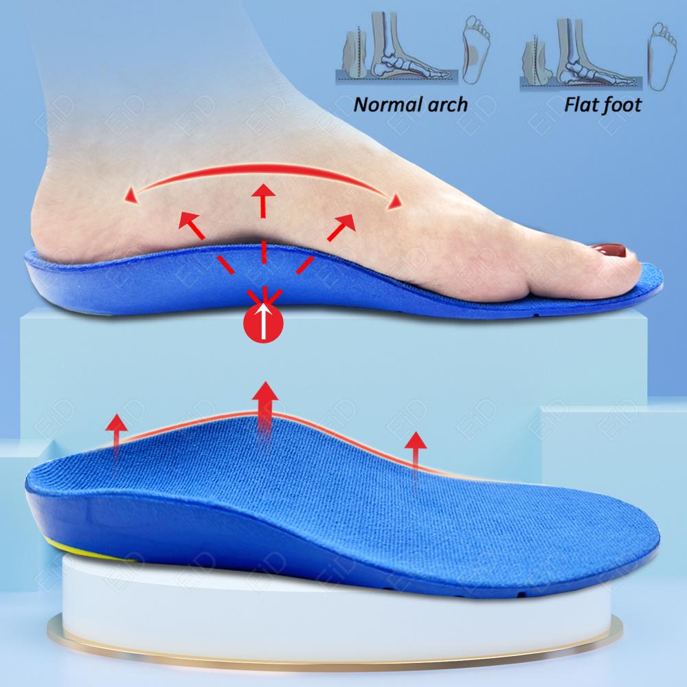 Kids Adult Orthopedic Insoles For Flat Feet High Arch Support Correction OX-Legs Valgus Horseshoe Foot Care Deep Cup Shoes Pads