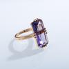 Boho Super Big Amethyst Ring Cushion Cut Gold Engagement Wedding Ring for Women Bridal Party  Birthday Gift