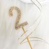 1PC Number"0-9" Cake Topper Gold Diamond-studded Cake Topper for Dessert Anniversary Birthday Party Decoration Wedding Supplies