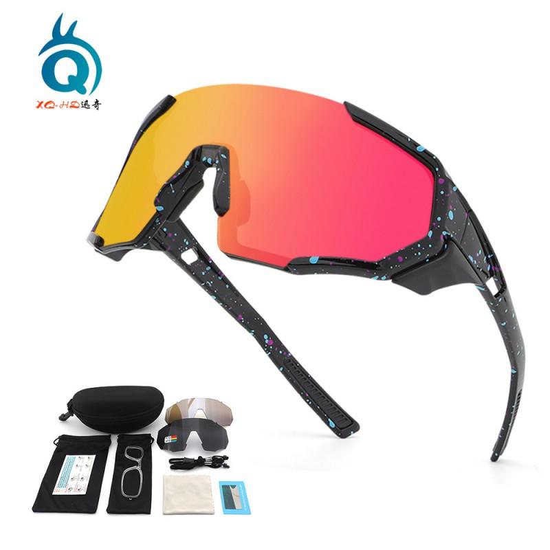 Unisex Cycling Sunglasses Outdoor Running Mountain Biking Windproof Polarized Sport Goggles With Interchangeable Lenses