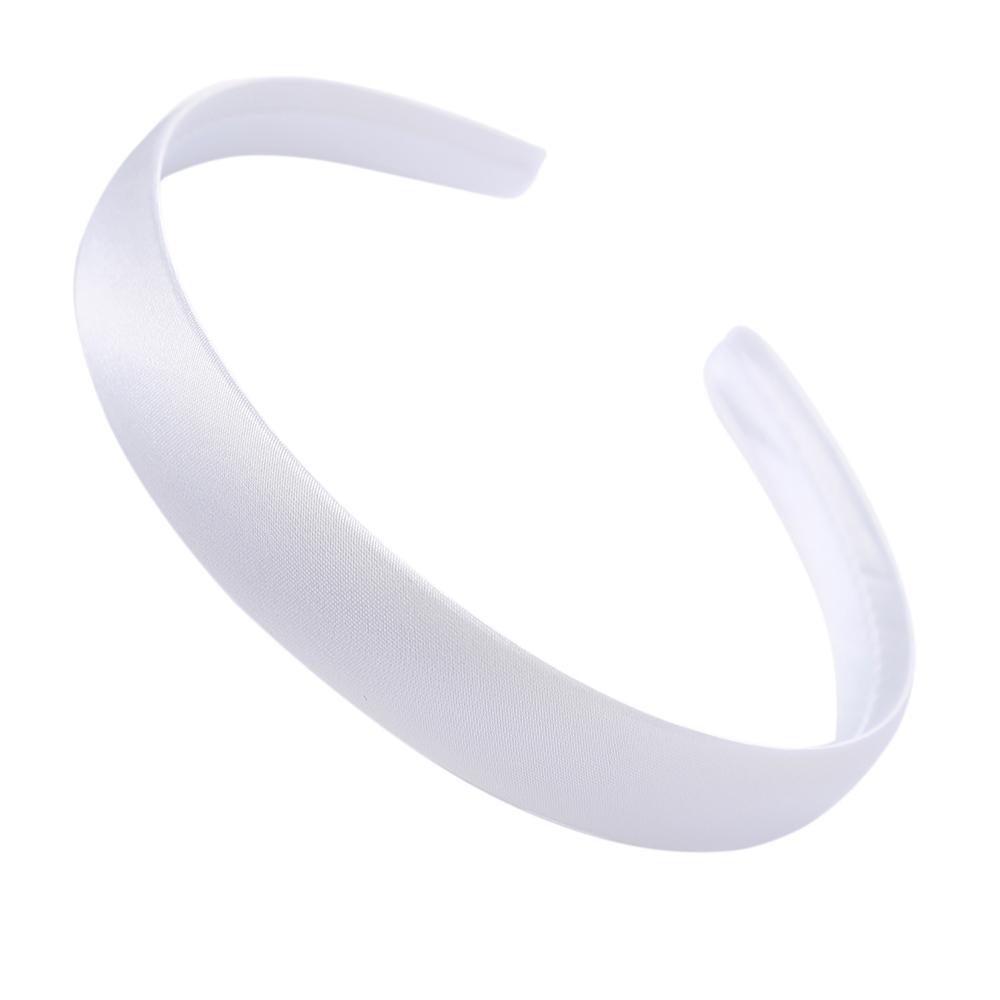 1/1.5/2cm Black Satin Headbands DIY Satin Covered Headbands White Craft Hair Headband for Girls Thin Plain Headbands