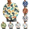 Hawaii Print - Men's Casual Long-Sleeved Shirt