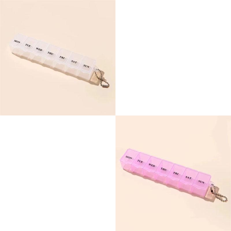 Portable Day Box Organizer Travel Storage Compartment Medicine Tablet Holder Pillsplitter Plastic Exquisite Weekly Container