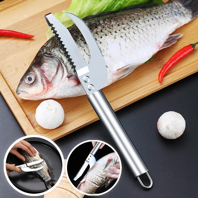 Stainless Steel Fish ScalerCutting and ScrapingDigging KnifeScraperSerrated PeelerScraping and Bone RemovalFish Filleting Tool