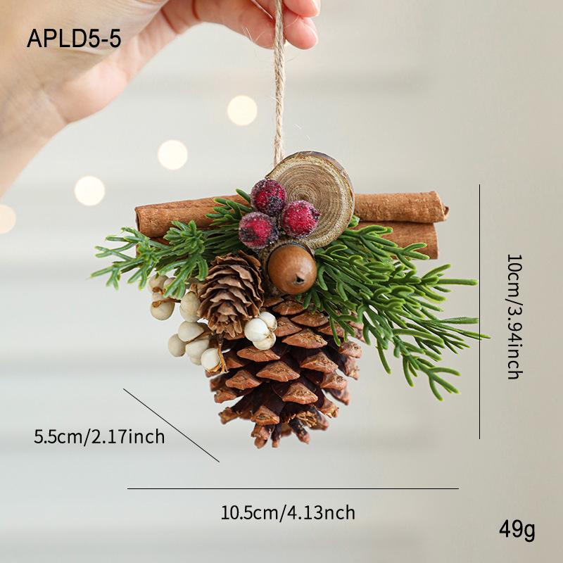 Festive Christmas Antler & Bell Ornaments with Bow & Pine Cone Accents for Tree & Window Decor.