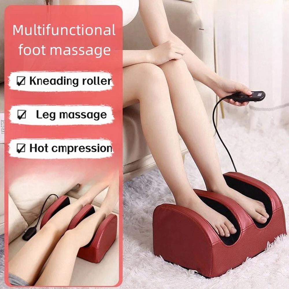 Electric Foot Massager Hot Compression Calf Shiatsu Kneading Roller Massage Heating Deep Muscle Relaxation Therapy Relieve Pain