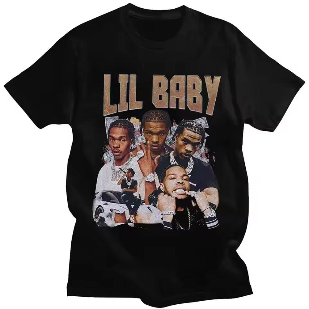 Hip Hop Rapper Lil Baby Graphic Print Unisex Clothing Tee Shirt Homme New Short Sleeve Round Neck Printing Pullover TShirt 50384